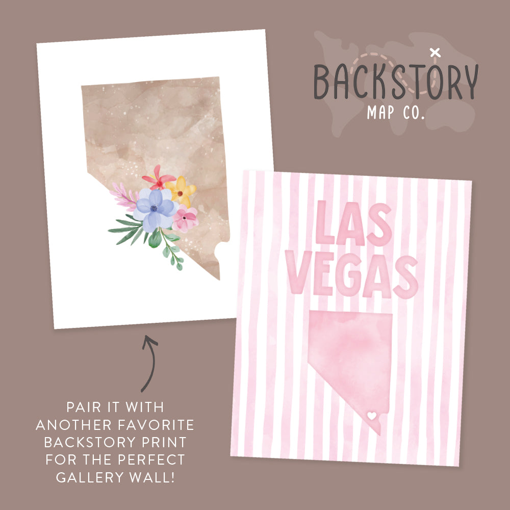 Las Vegas Nevada Poster · Las Vegas Pink Pastel Wall Art