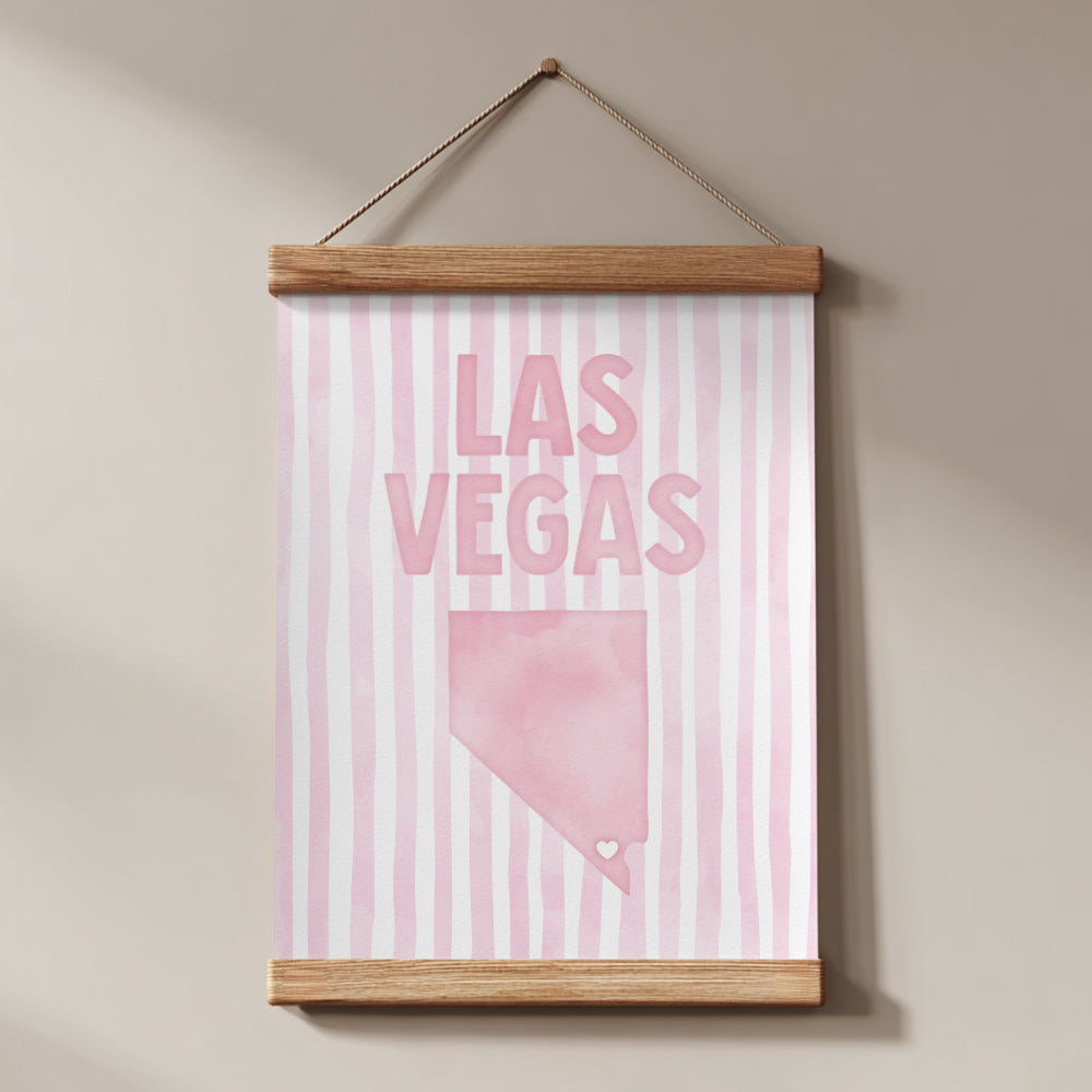 Las Vegas Nevada Poster · Las Vegas Pink Pastel Wall Art