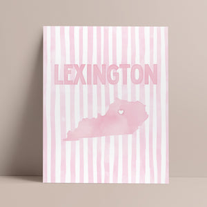 Lexington, Kentucky Pink Pastel Poster