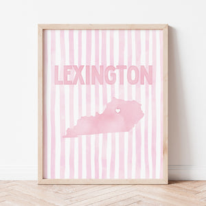 Lexington, Kentucky Pink Pastel Poster