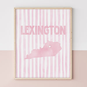 Lexington, Kentucky Pink Pastel Poster