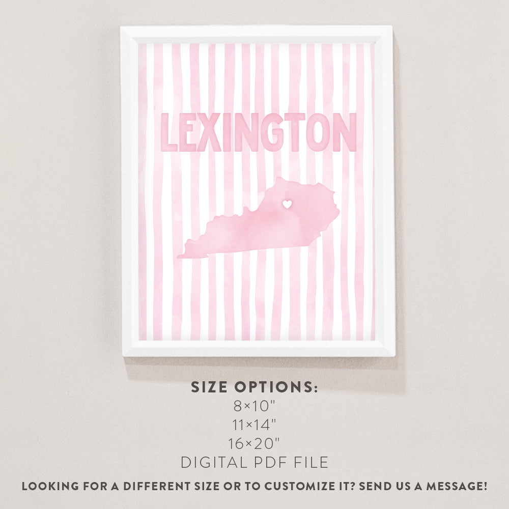 Lexington, Kentucky Pink Pastel Poster