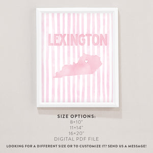 Lexington, Kentucky Pink Pastel Poster