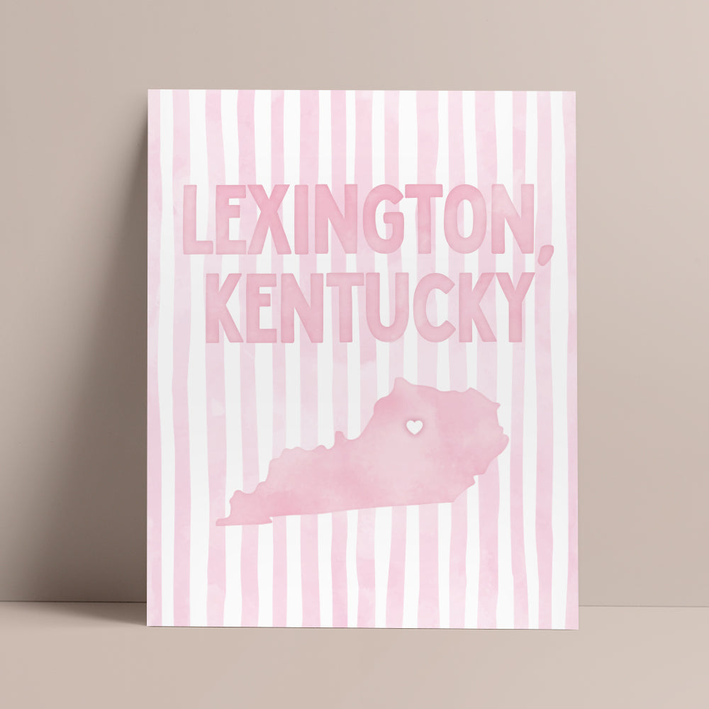 Lexington, Kentucky Pink Pastel Poster