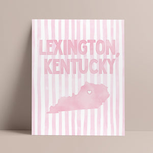 Lexington, Kentucky Pink Pastel Poster