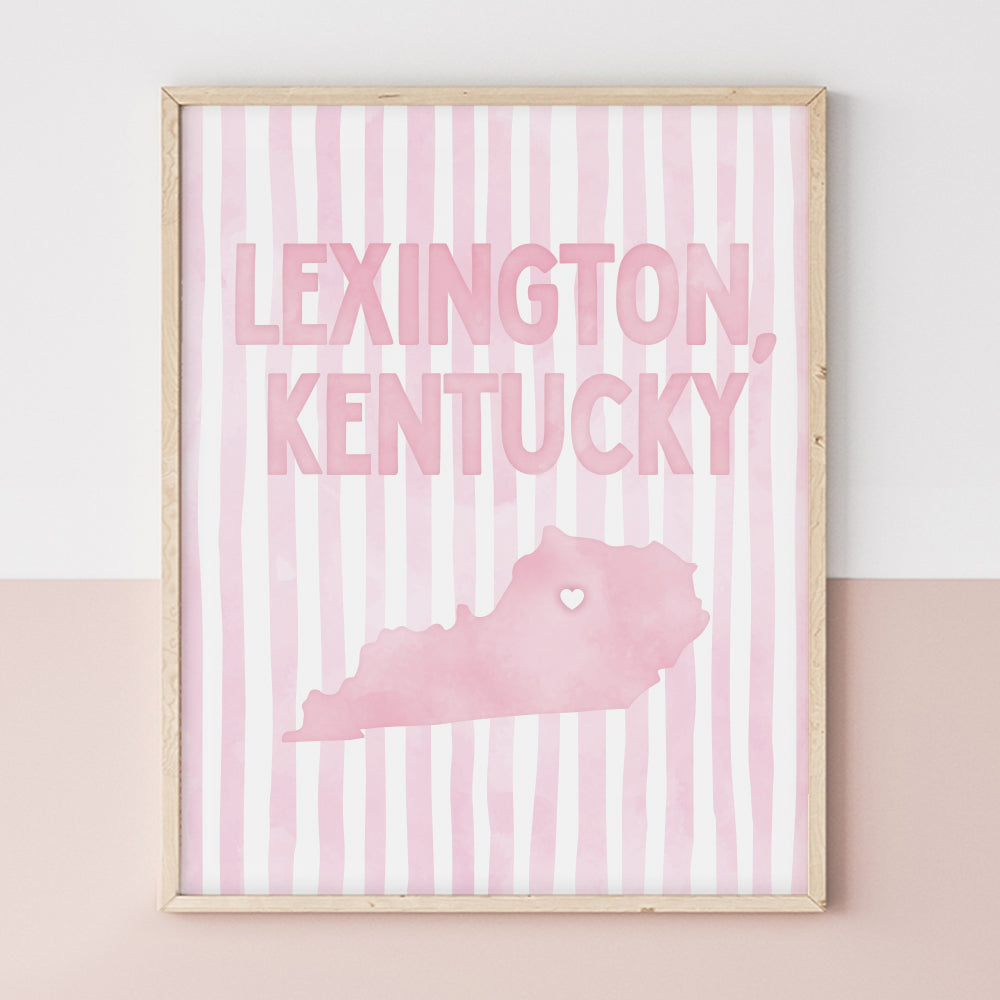 Lexington, Kentucky Pink Pastel Poster