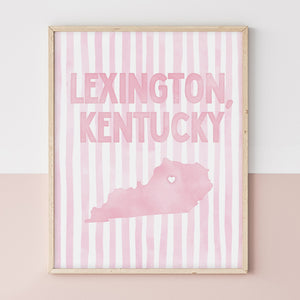 Lexington, Kentucky Pink Pastel Poster