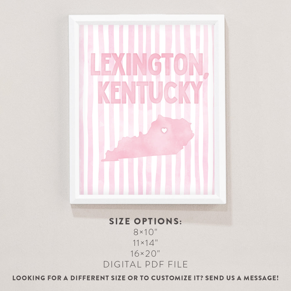 Lexington, Kentucky Pink Pastel Poster