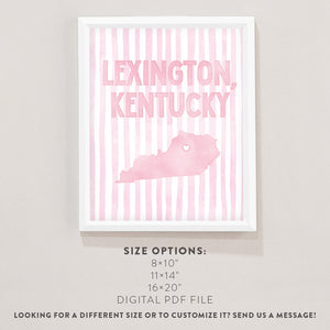 Lexington, Kentucky Pink Pastel Poster