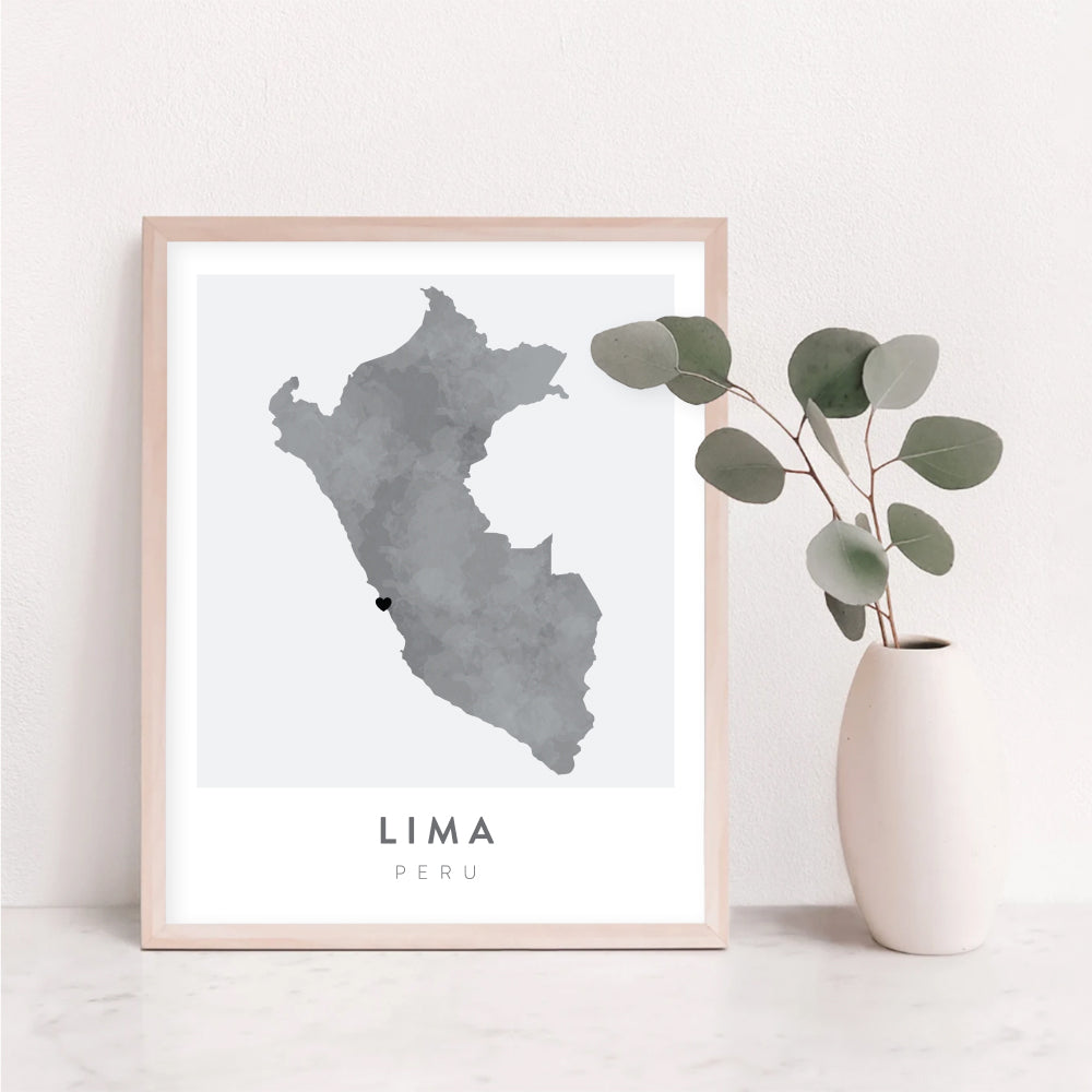 lima peru map poster