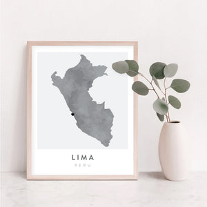 lima peru map poster