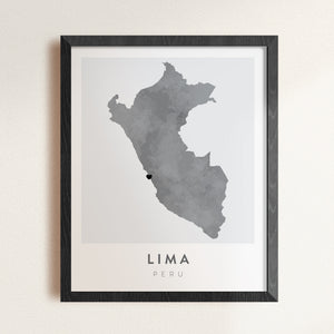 lima peru map print