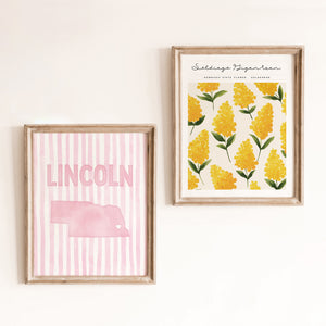 Lincoln, Nebraska Pink Pastel Poster