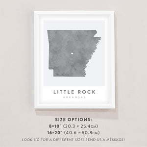 little rock map poster