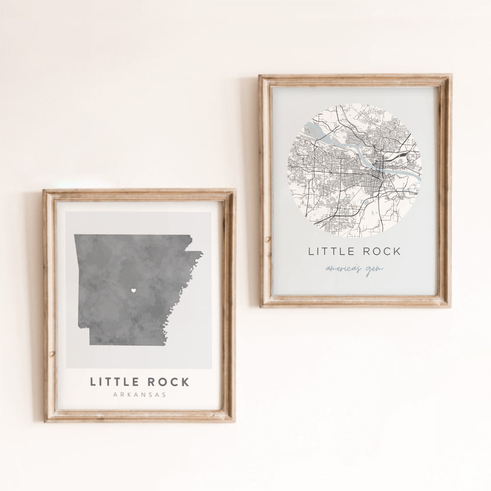 little rock map poster