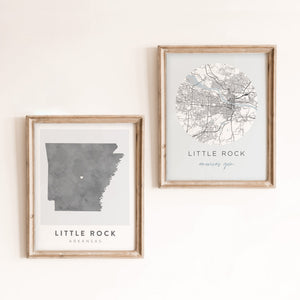 little rock map poster