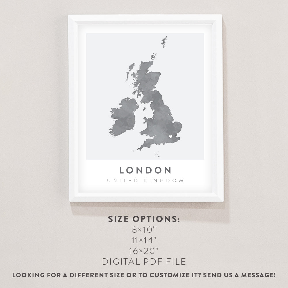 united kingdom map poster