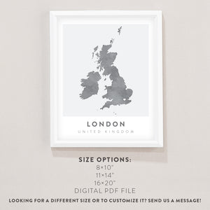 united kingdom map poster