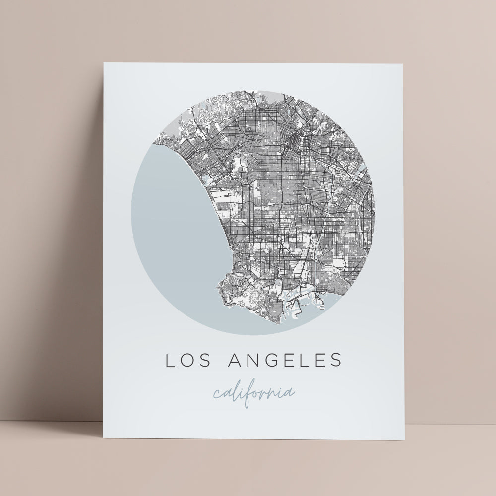 los angeles map poster