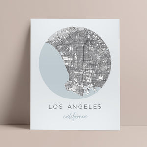 los angeles map poster