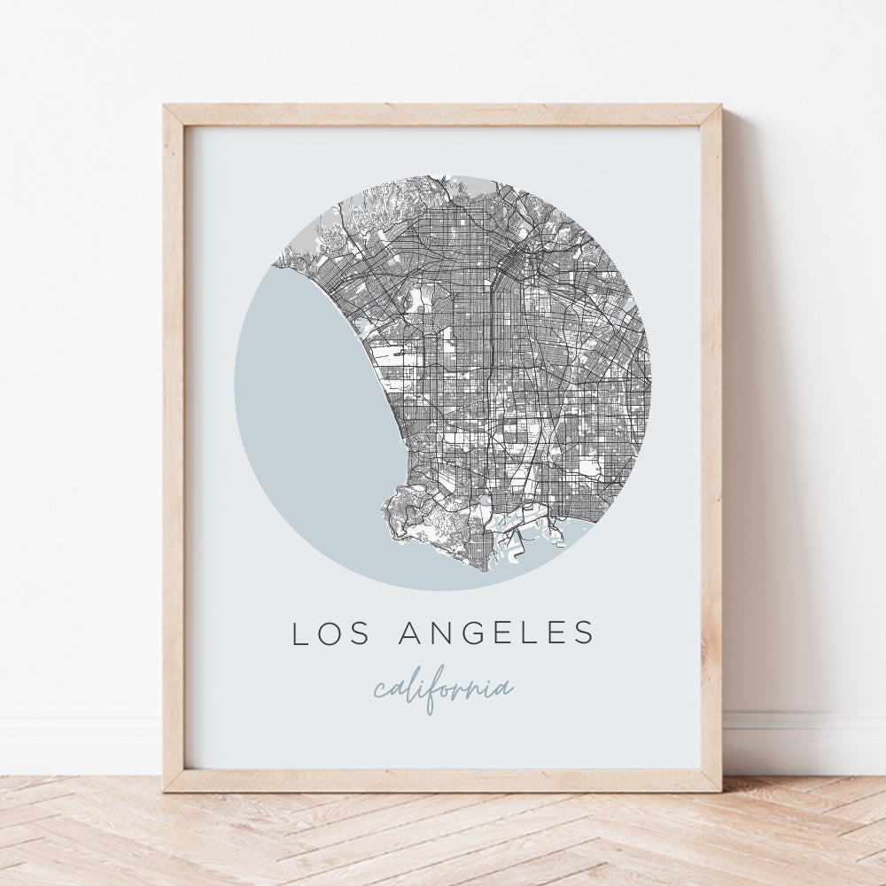 los angeles california map