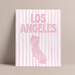 Los Angeles California Poster · Los Angeles Pink Pastel Wall Art