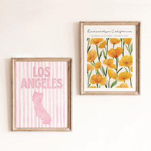 Los Angeles California Poster · Los Angeles Pink Pastel Wall Art