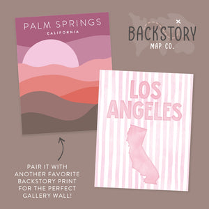Los Angeles California Poster · Los Angeles Pink Pastel Wall Art