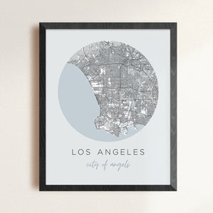 los angeles map poster