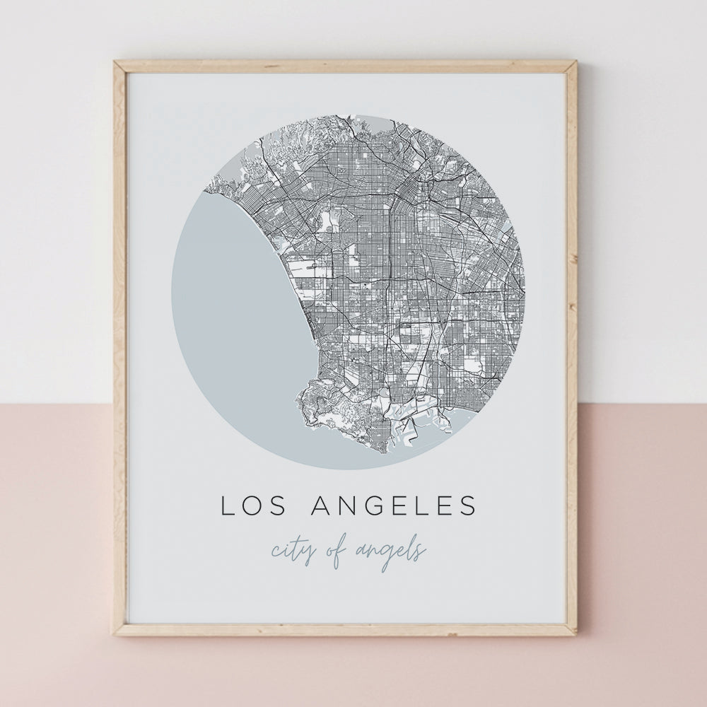 los angeles map poster