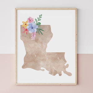 louisiana map poster