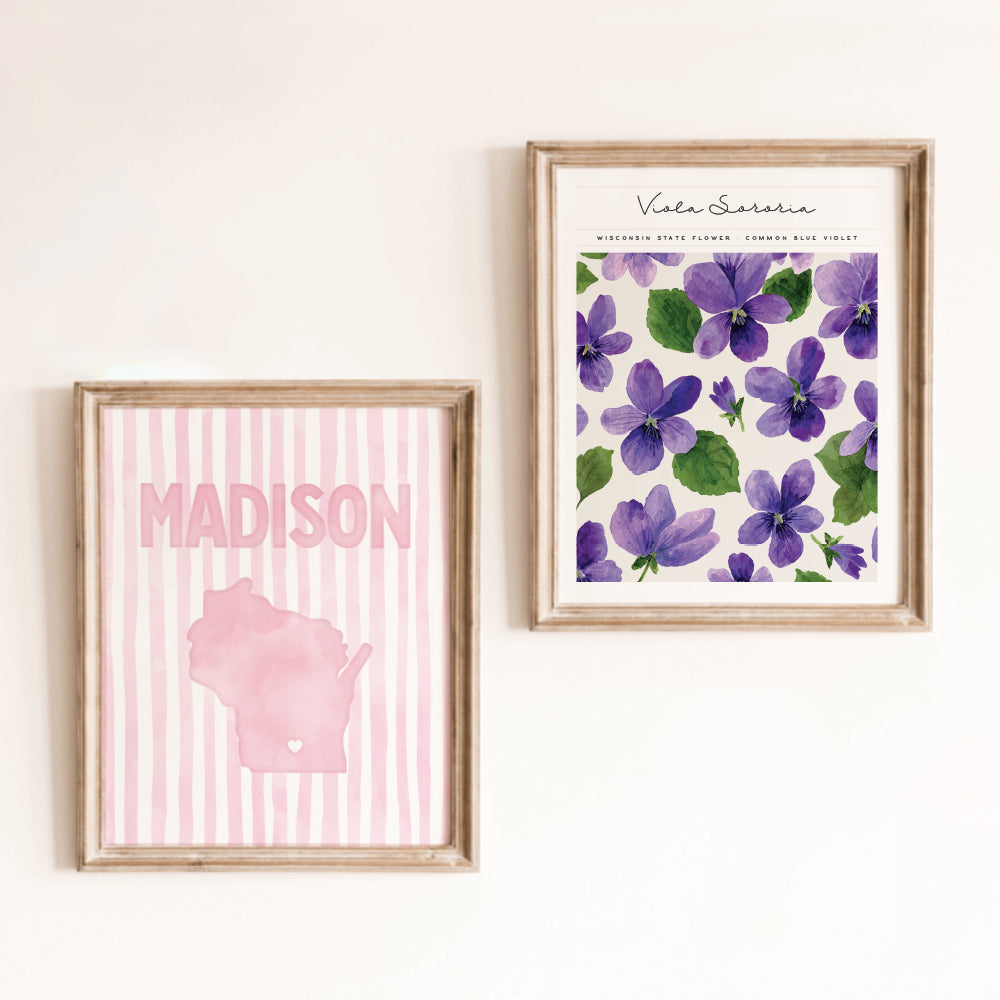 Madison Wisconsin Poster · Madison Wisconsin Pink Pastel Wall Art