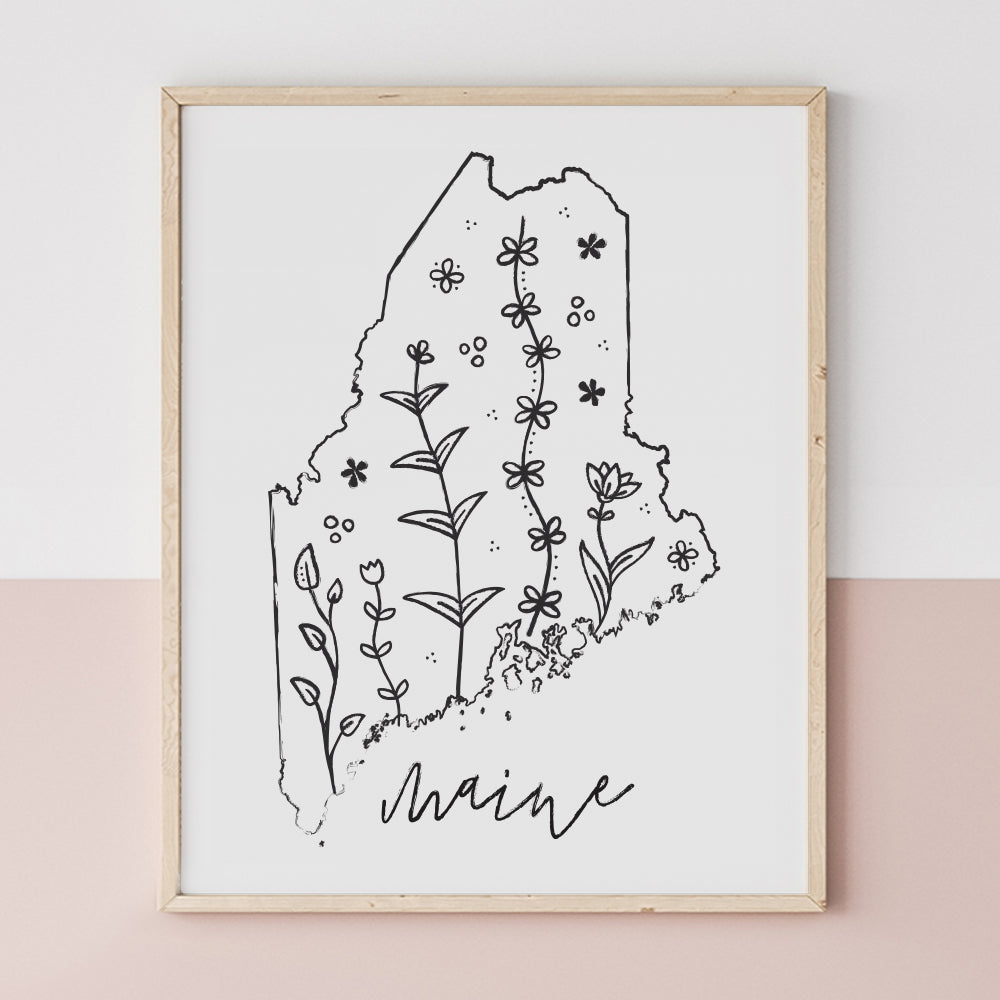 maine map print
