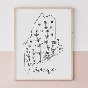 maine map print