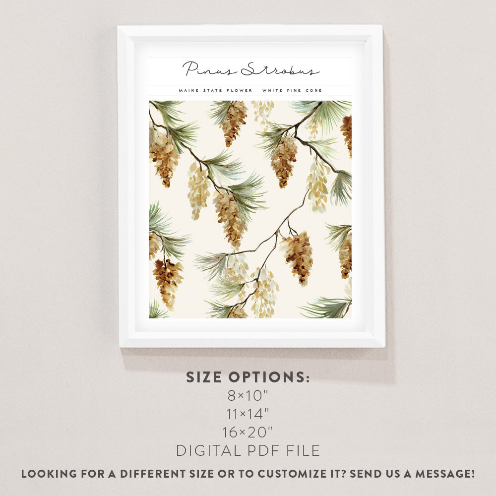 maine state flower wall art