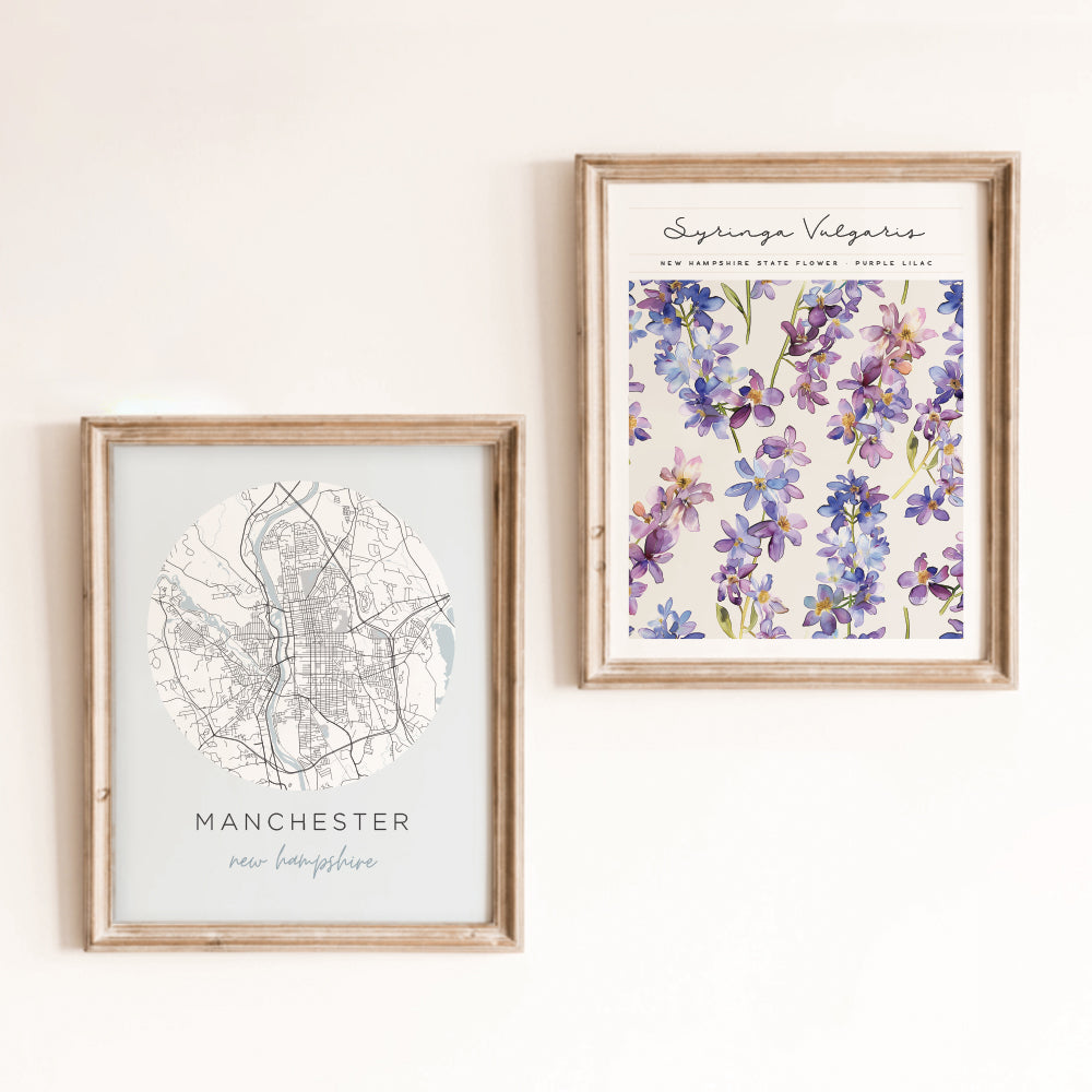 manchester new hampshire map poster