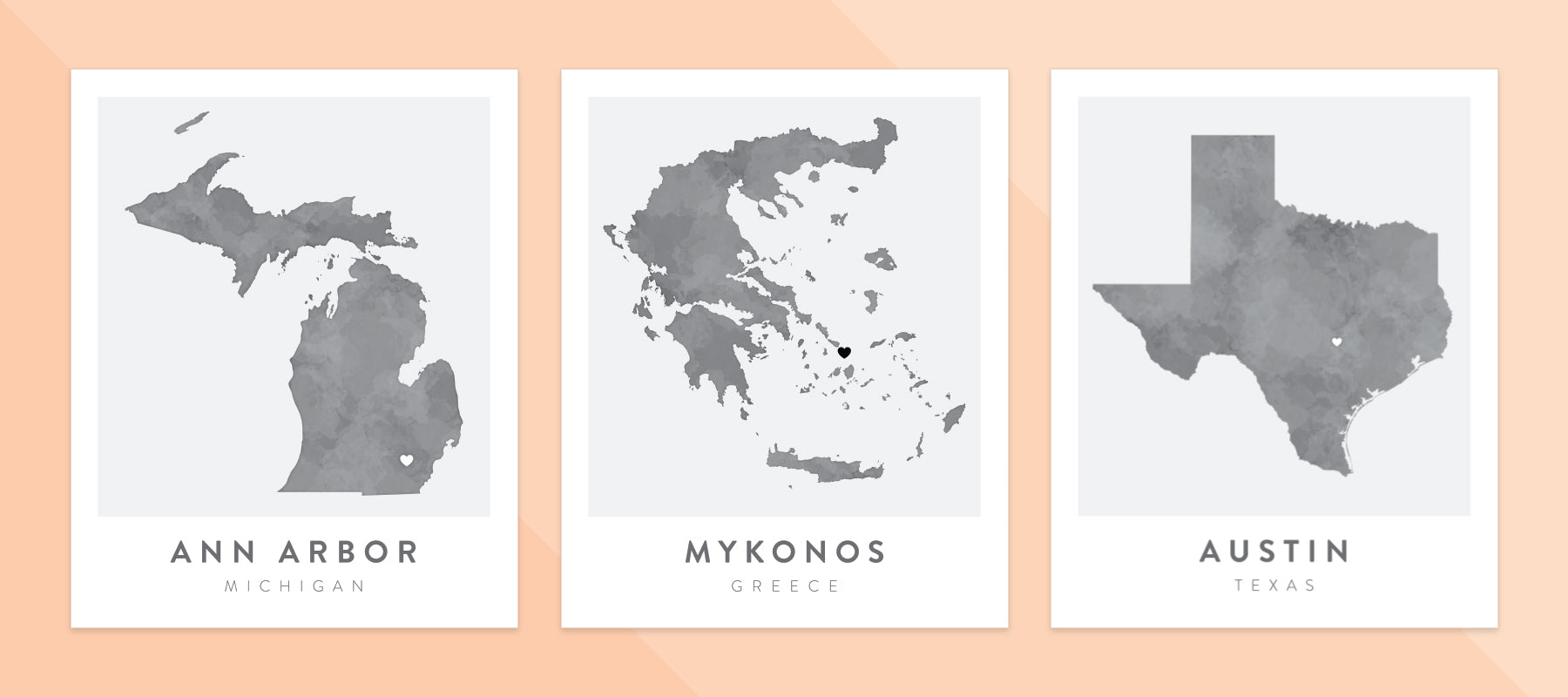 state outline map posters