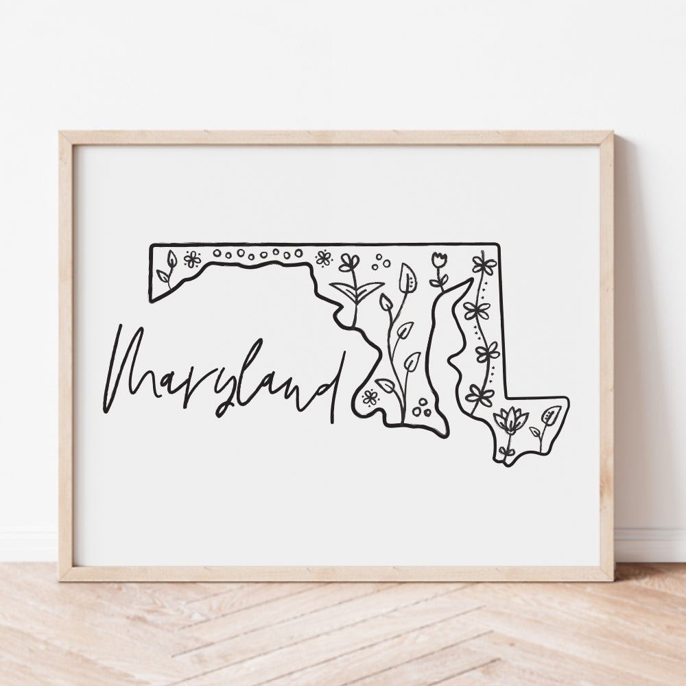 maryland map poster