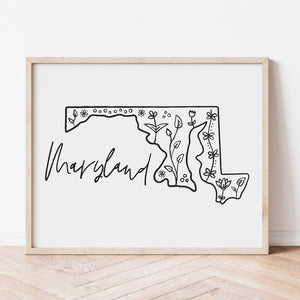maryland map poster