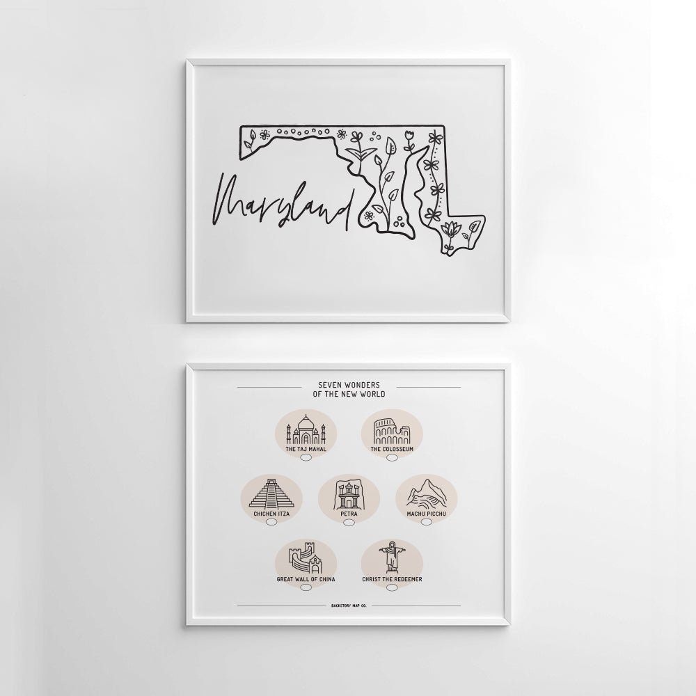 maryland map poster