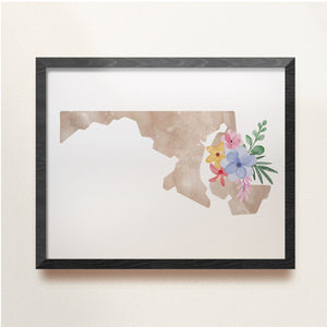 maryland map poster