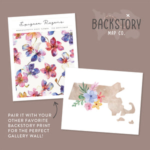 massachusetts floral poster