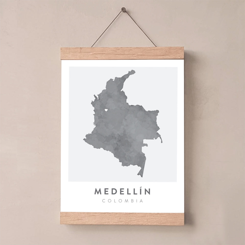medellin colombia map poster