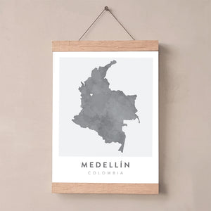 medellin colombia map poster