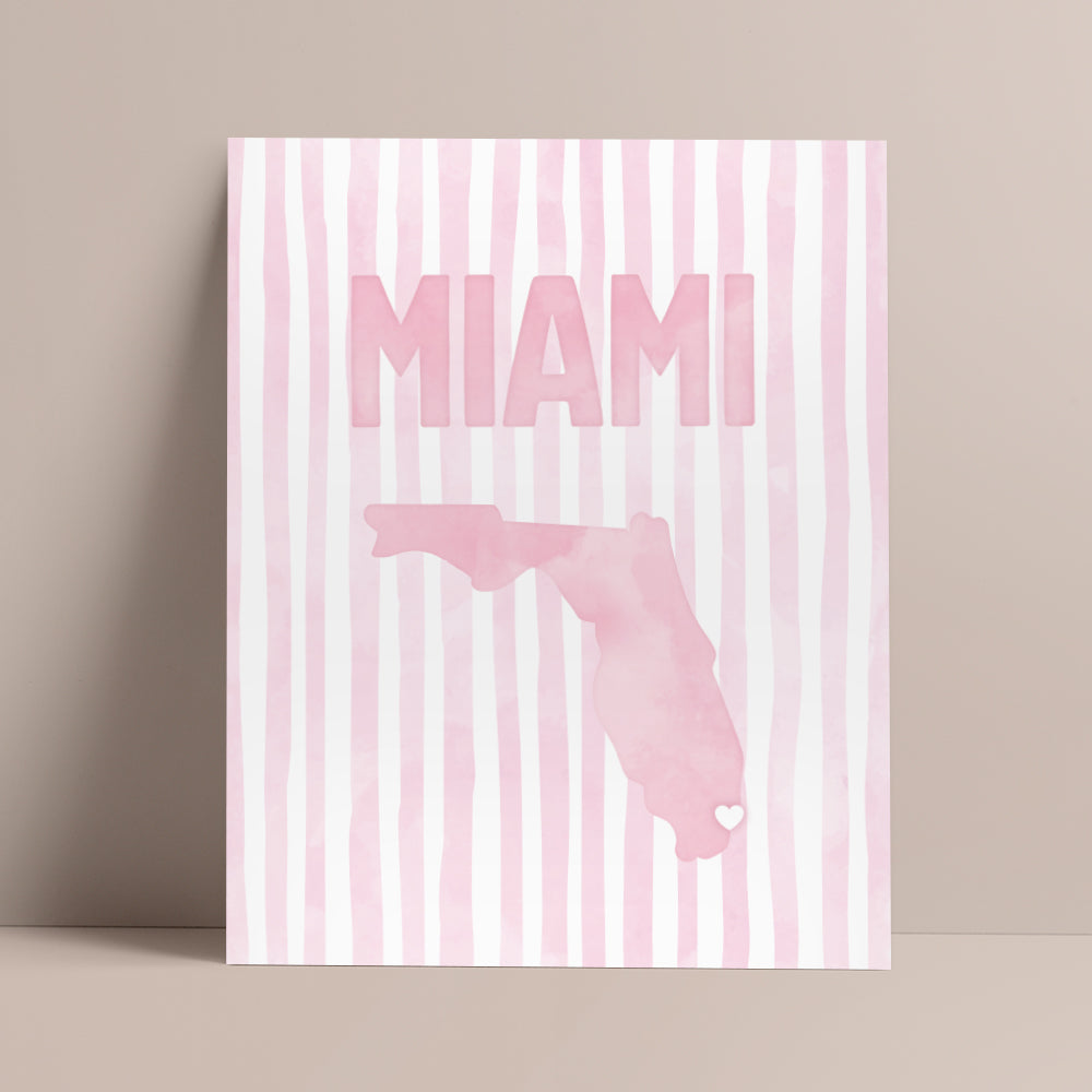 Miami Florida Pink Pastel Poster