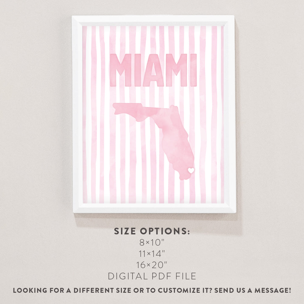 Miami Florida Pink Pastel Poster