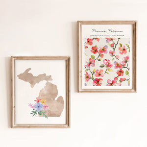 michigan floral art prints