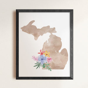 michigan map wall art