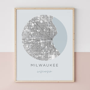 milwaukee map poster