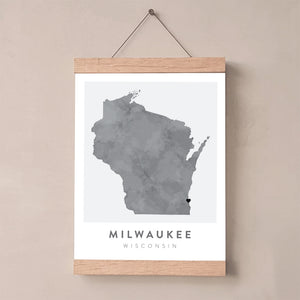milwaukee wisconsin map poster